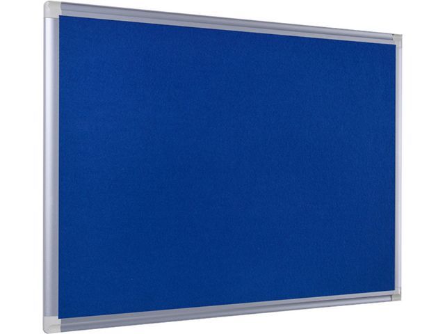 Bi-Office New Generation Maya Viltbord, blauw oppervlak, frame van grijs geanodiseerd aluminium, 1800 x 1200 mm