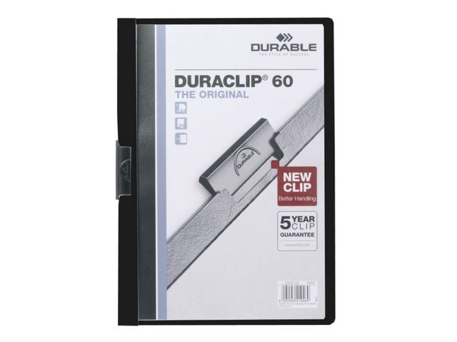 Durable Klemmap Duraclipu00ae 1-60 vel, zwart (pak 25 stuks)