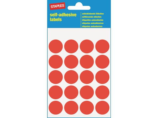 OUR CHOICE Markeer etiketten 19 mm, rood (verpakking 100 stuks)