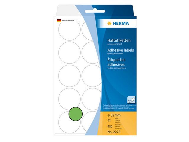 HERMA Etiket 32 mm rond, groen (verpakking 480 stuks)